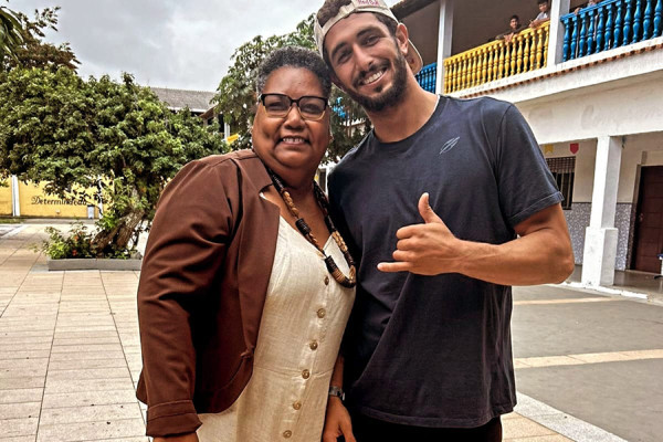 Visita do ex-aluno cenecista Lucas Chumbo